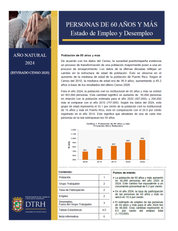 Empleo y Desempleo en Personas de 60 años o más